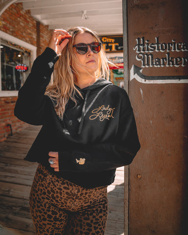 Lady Legend Crop Hoodie - Black